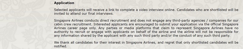 航空招聘、空服員面試、新加坡航空招募